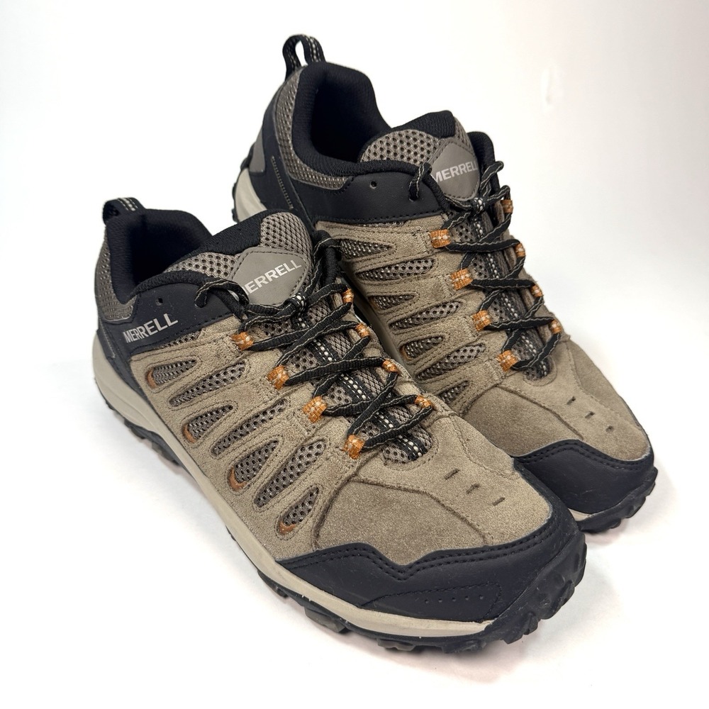 Merrell Mens 12 Hiking Trail Shoes Suede Mesh Outdoor Walking Brown J036949